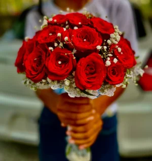 Brides Red Bouquet - The Blooms | Bridal bouquet Kochi