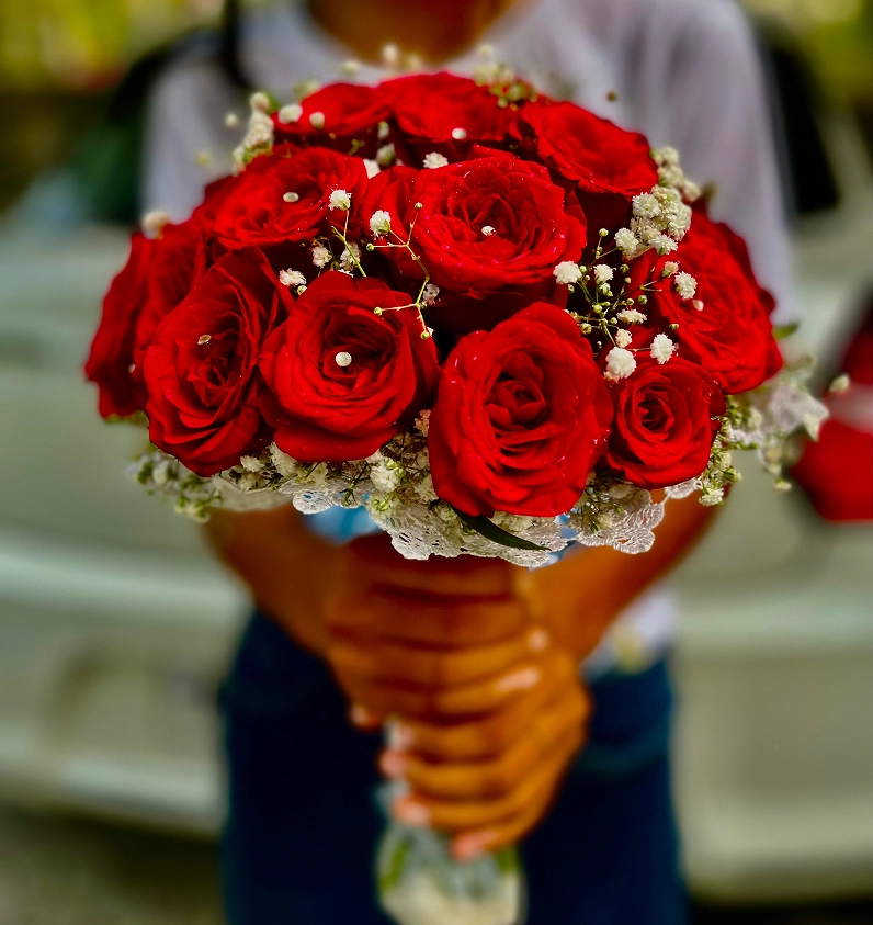 Brides Red Bouquet - The Blooms | Bridal bouquet Kochi